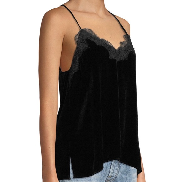 Cami NYC Tops - CAMI NYC The Racer Velvet Cami with Lace
